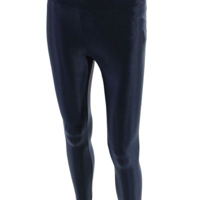 Koral  Womens Spandex Textured Shiny Fitted Lined Legging Navy Size S